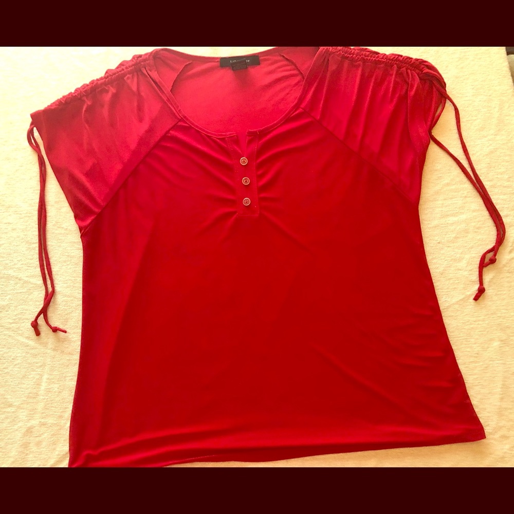 Liz McCoy Red Blouse